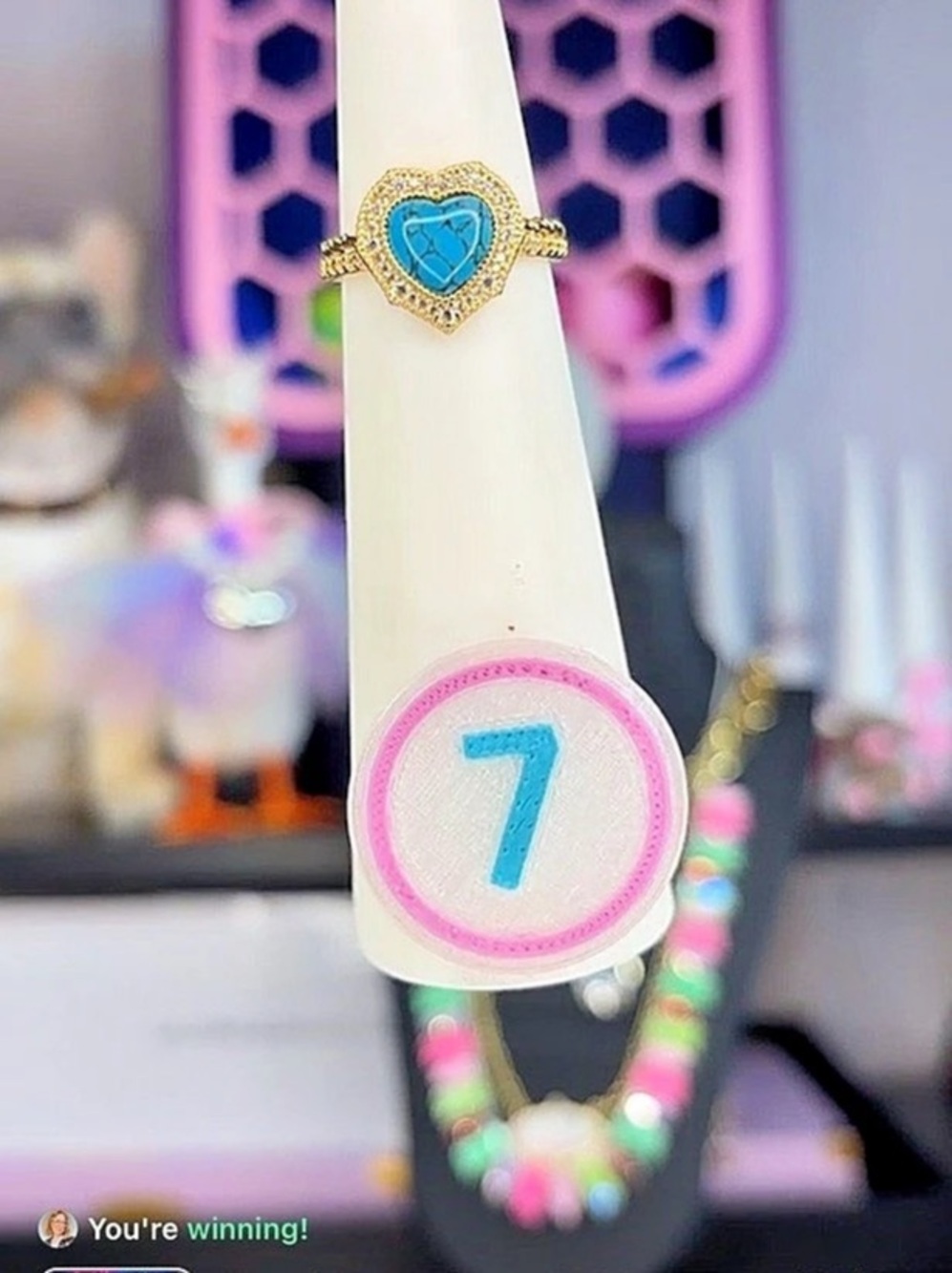 Bomb Party Blue Heart Ring outlaw